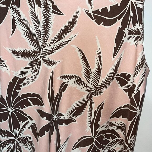 Hilo Hattie Womens Dress Size Large Pink Brown Floral Pure Silk Palm Tree - Picture 12 of 13
